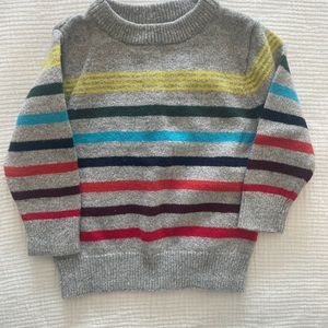 GAP Gray Multi-Stripe Sweater, Size 12-18M